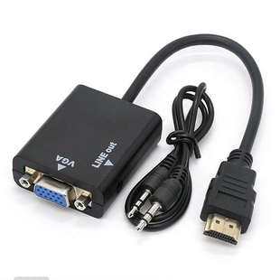 Адаптер HDMI на VGA с AUX 3.5 мм Full HD 25 см черный MK3061 фото