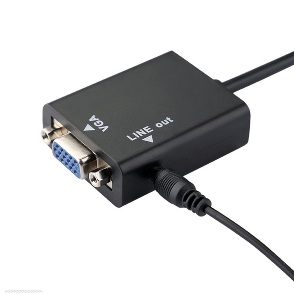 Адаптер HDMI на VGA с AUX 3.5 мм Full HD 25 см черный MK3061 фото