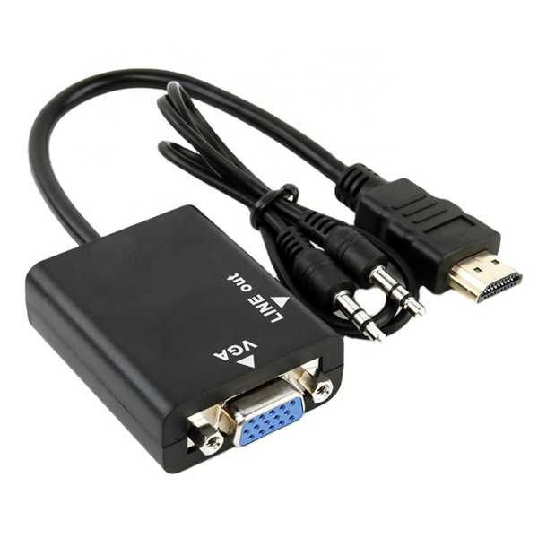 Адаптер HDMI на VGA с AUX 3.5 мм Full HD 25 см черный MK3061 фото