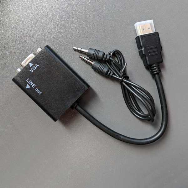 Адаптер HDMI на VGA с AUX 3.5 мм Full HD 25 см черный MK3061 фото