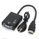 Адаптер HDMI на VGA с AUX 3.5 мм Full HD 25 см черный MK3061 фото 1