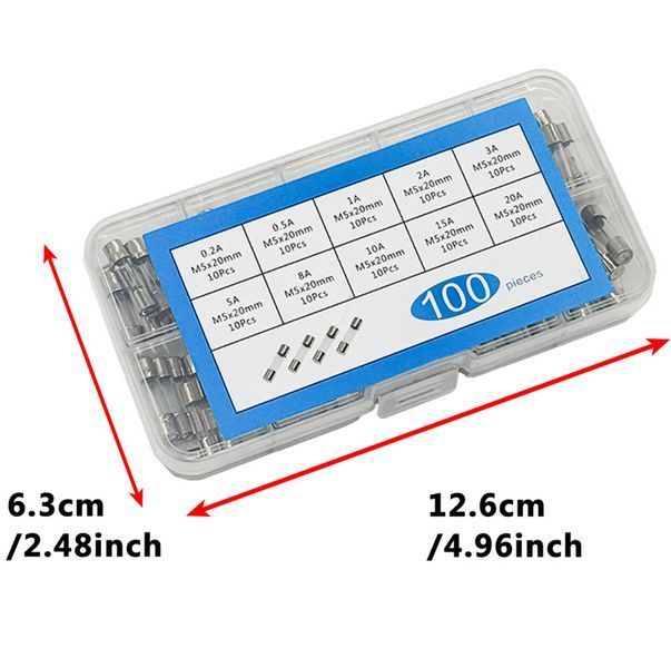Набор предохранителей 5&times;20мм 0.2-20A 100шт MK3015 фото