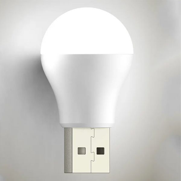 USB LED лампа груша 1W холодный белый MK2424 фото