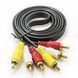 Кабель 3RCA - 3RCA 1.5 м позолоченный MK2917 фото 1