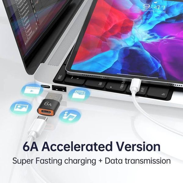 Переходник USB-C Female на USB-A Male 6A MK2306 фото
