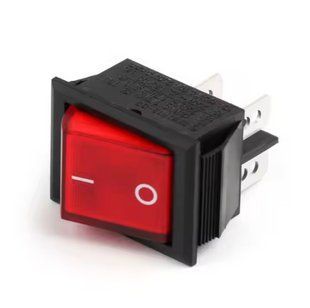 Выключатель KCD4 4pin 16A 250V ON-OFF LED красным MK2312 фото