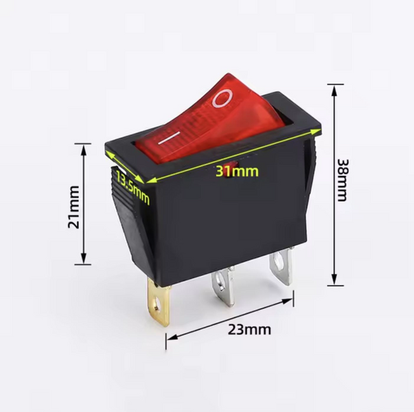 Вимикач KCD3 3pin 16A 250V ON-OFF MK2798 фото
