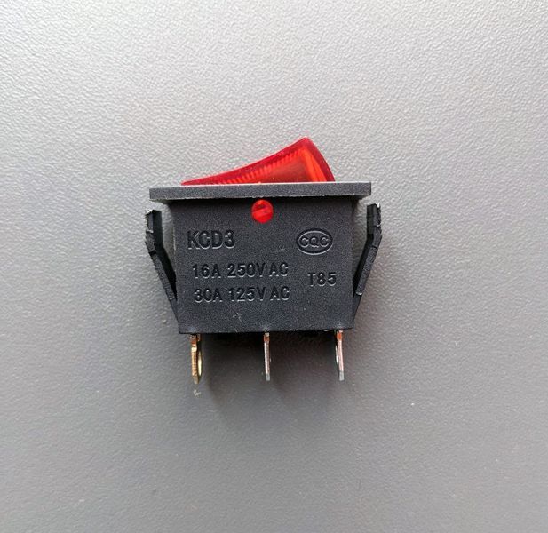 Вимикач KCD3 3pin 16A 250V ON-OFF MK2798 фото