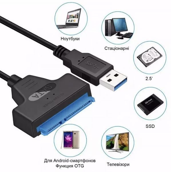 Адаптер USB 2.0 на SATA 2.5 HDD SSD 480 Мбит с MK2807 фото