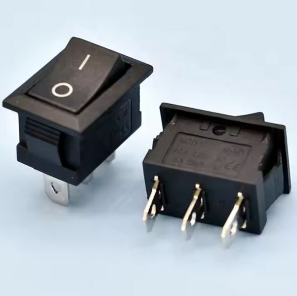 Вимикач KCD11 3pin 3A 250V ON-OFF чорна MK2550 фото