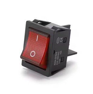 Выключатель KCD4-201N-B 4pin 30A 250V LED красный MK2660 фото