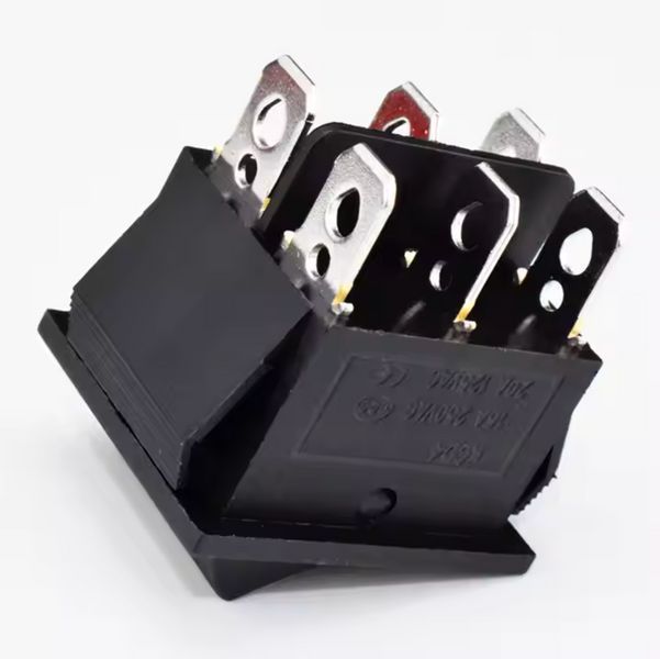 Вимикач KCD4 6pin 16A 250V ON-OFF-ON чорна MK2546 фото