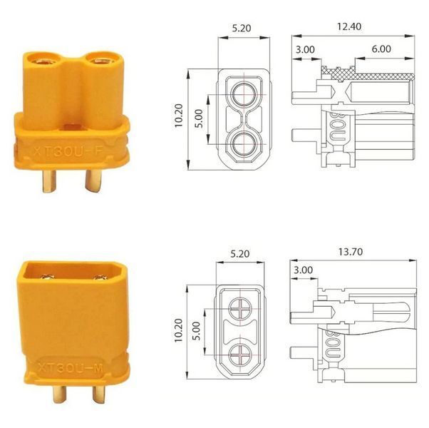 Розʼєм XT30U комплект (Male-Female) MK2584 фото