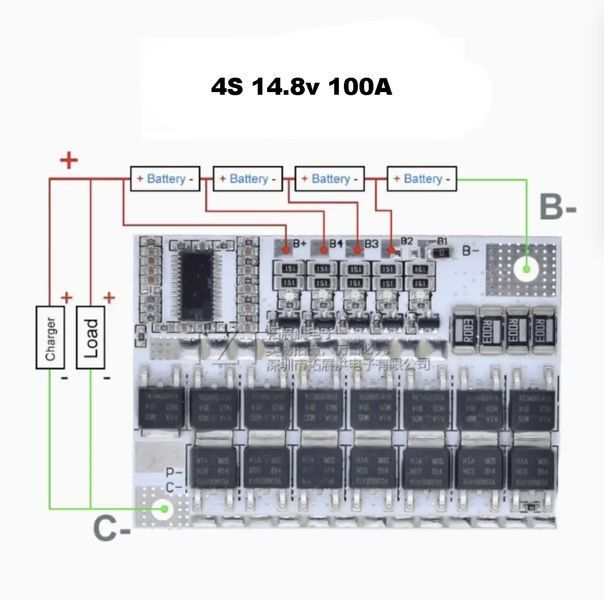 BT3-5_v4 BMS 4S 100A 14.8V Li-ion PB4745 фото
