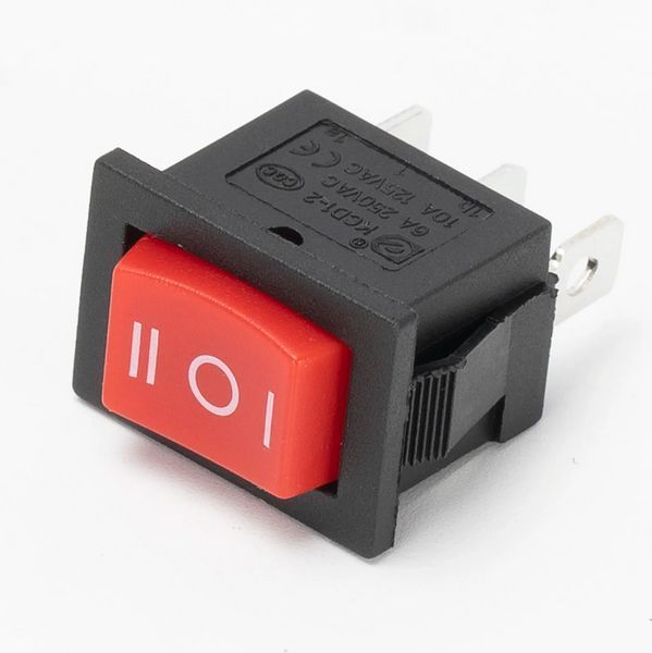 Выключатель KCD1 3pin 6A 250V ON-OFF-ON красная MK2552 фото