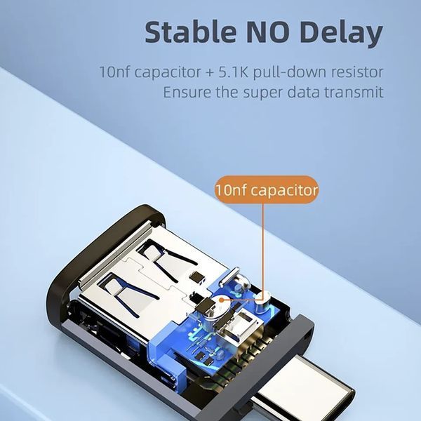 Переходник USB-A Male на USB-C Female 6A MK2365 фото
