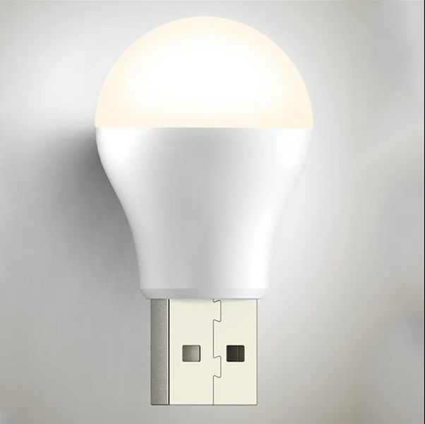 USB LED лампа 1W груша тёплый белый MK2425 фото